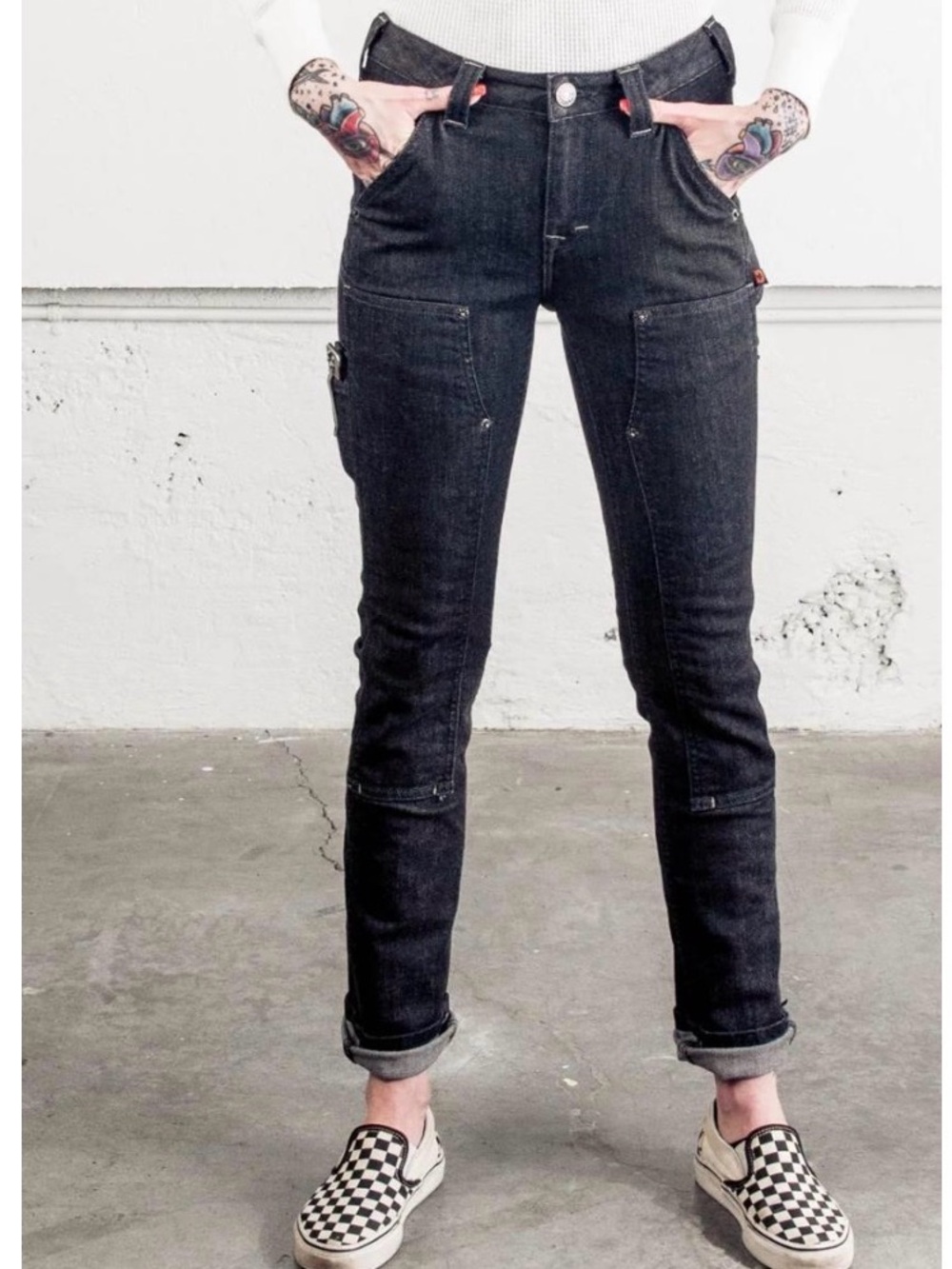 Dovetail Maven Slim Black Carpenter Jeans for Women